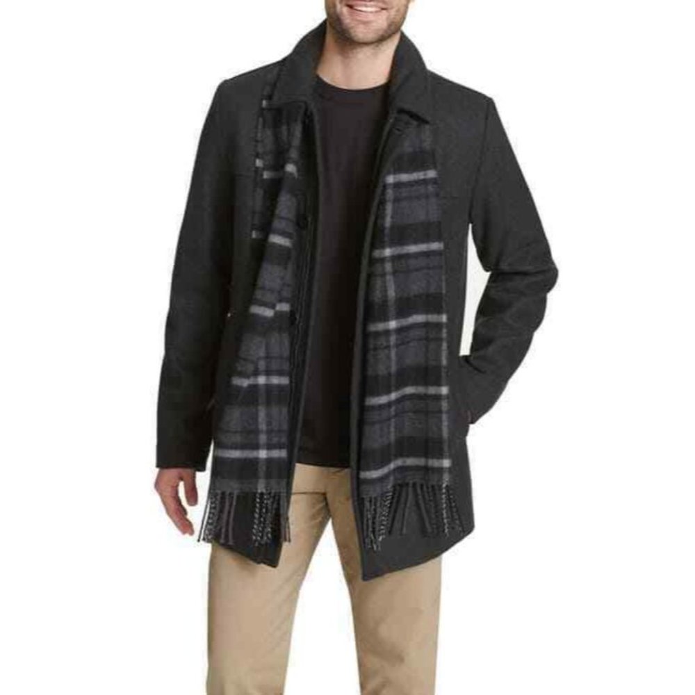 Dockers Mens Large Black Weston Wool Blend Coat - Picture 2 of 6